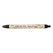 Noir Stylo d'inspiration chrétienne florale (Devant)