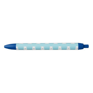 Noir Stylo d'ours en peluche blanc