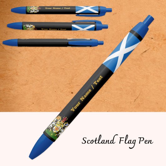 Noir Stylo drapeau écossais, Ecosse / Personnalisé