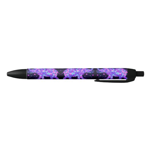 Noir Stylo éléphant Fleurs (Bas)