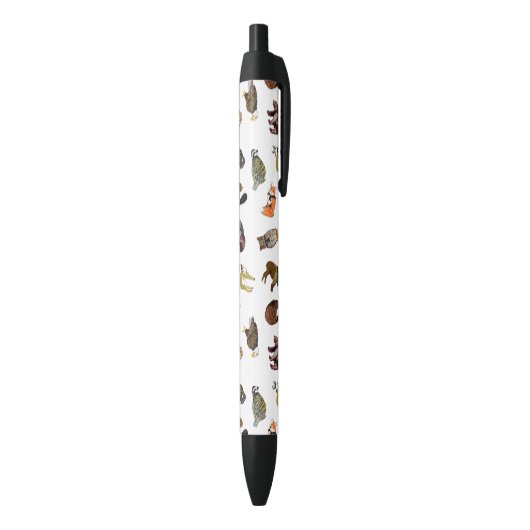 Noir Stylo en bois de créature d'insigne (Bas (Vertical))