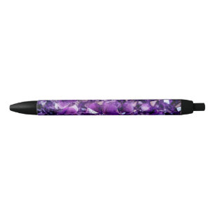 Noir Stylo en pierre de Géode cristalline Améthyste Vio