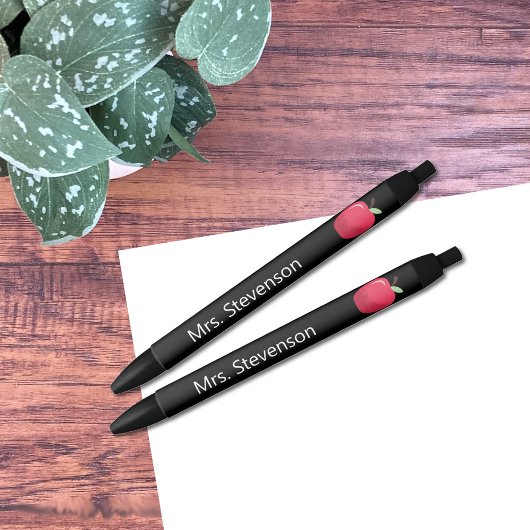 Noir Stylo Encre Noire Pomme Rouge