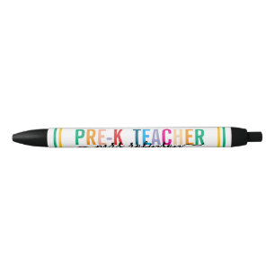 Noir Stylo enseignant maternelle couleur avec nom perso