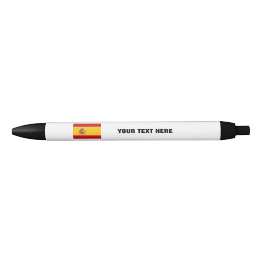 Noir Stylo espagnol de drapeau avec le texte fait sur (Devant)