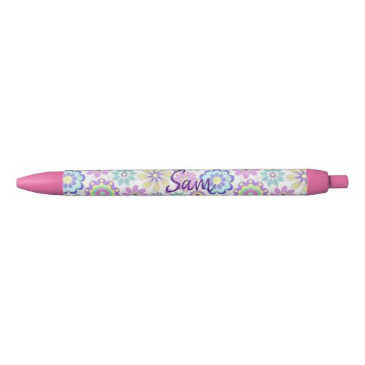 Noir Stylo et stylo d'école Floral (Devant)