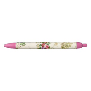 Noir Stylo et stylo d'école Floral
