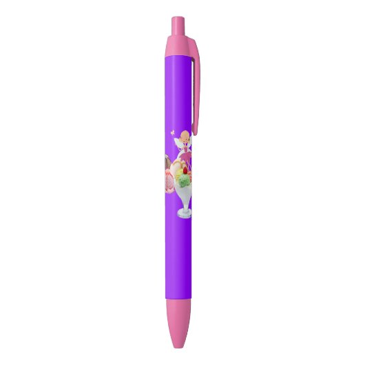 Noir Stylo et stylo scolaire Fée Crème glacée pourpre (Bas (Vertical))