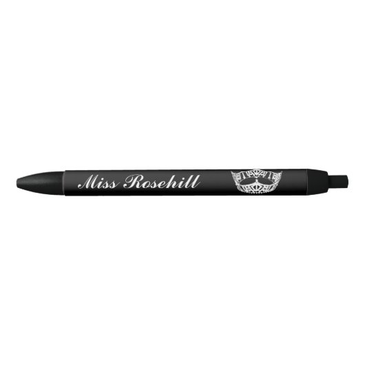 Noir Stylo fait sur commande d'encre de couronne de (Devant)