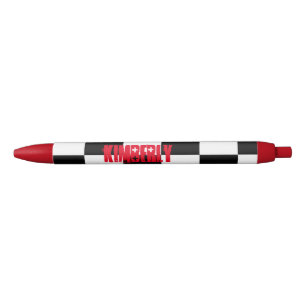 Noir Stylo fait sur commande noir, blanc et rouge