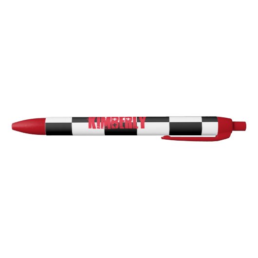 Noir Stylo fait sur commande noir, blanc et rouge (Bas)