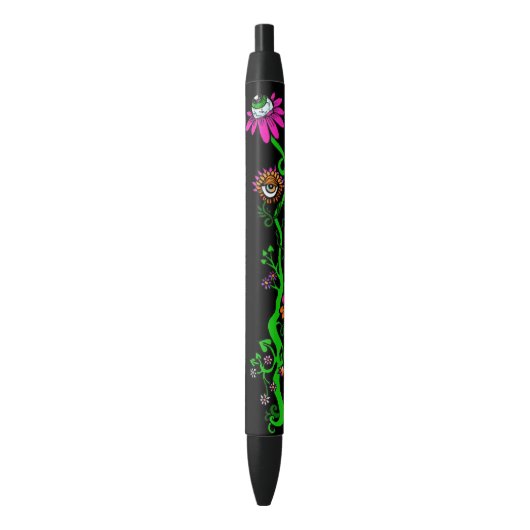 Noir Stylo Fleur Alien Princesse de l'Espace (Noir) (devant Vertical)