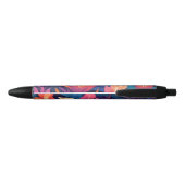 Noir Stylo fleuri coloré (Dos)