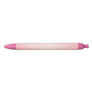 Noir Stylo Flocon de Neige Hiver Rose