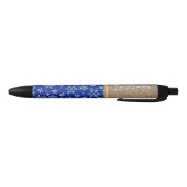 Noir Stylo Flocons de Neige d'Hiver, Noël, Nom Élégant (Bas)