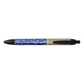 Noir Stylo Flocons de Neige d'Hiver, Noël, Nom Élégant (Dos)