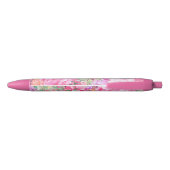 Noir Stylo floral d'aquarelle (Dos)