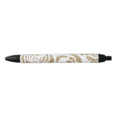 Noir Stylo floral de Faux d'or de roses chics de (Devant)