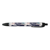 Noir Stylo floral tropical de marine (Bas)