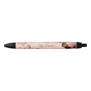 Noir Stylo floral vintage à encre noire