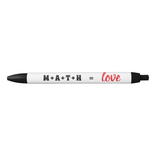 Noir Stylo Geeks Math Égal Amour (Devant)