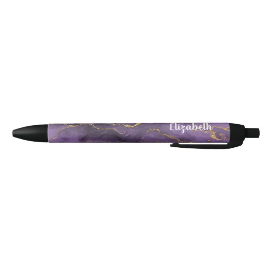 Noir Stylo Géode D'Agression D'Or Purple Moderne (Bas)