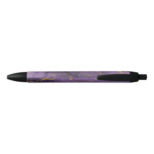 Noir Stylo Géode D'Agression D'Or Purple Moderne (Dos)