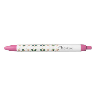 Noir Stylo Holly de Noël personnalisé