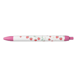 Noir Stylo Kawaii Esthétique Fraise - École Rose Mignon