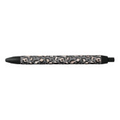 Noir Stylo Leopard, Rose gris-beige de pêche (Devant)