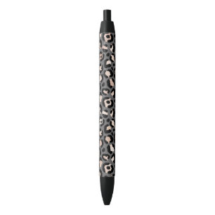 Noir Stylo Leopard, Rose gris-beige de pêche