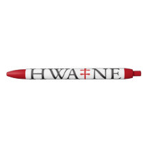 stylo logo HWA-NE pour événements, rouge et blanc