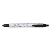 Noir Stylo Mariage couleur d'aquarelle violet Peony (Dos)