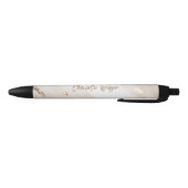 Noir Stylo monogramme abstrait en marbre avec paillette (Bas)