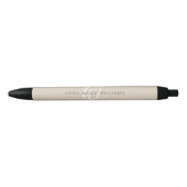 Noir Stylo Monogramme Moderne Écriture Blanche Tan (Devant)