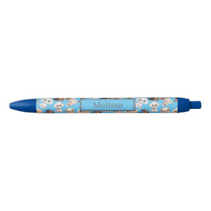 Noir Stylo Motif bleu Chien Chien Mignonne