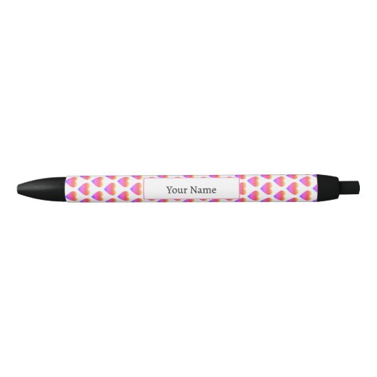 Noir Stylo Motif de coeur Ombre (Devant)