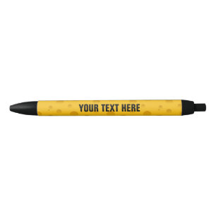 Noir Stylo motif fromage suisse jaune avec texte person