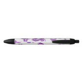 Noir Stylo Motif papillon pourpre (Dos)