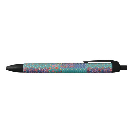 Noir Stylo Nostalgique Faux Patchwork Motif Black Trim (Haut)