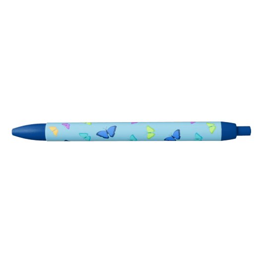 Noir Stylo Papillon Avec Motif De Papillons (Devant)