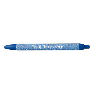 Noir Stylo parties scintillant bleu avec texte personna