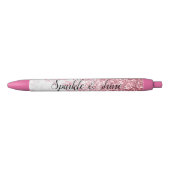 Noir Stylo Parties scintillant Marbre blanc rose (Devant)