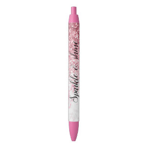 Noir Stylo Parties scintillant Marbre blanc rose