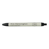 Noir Stylo personnalisé au nom de l'employé avec le log (Devant)