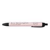 Noir Stylo personnalisé au nom de l'employé avec logo | (Bas)
