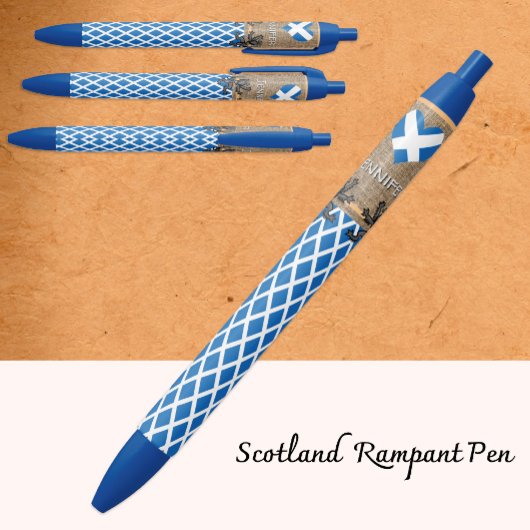 Noir Stylo personnalisé Drapeau Écossais, patriotique É