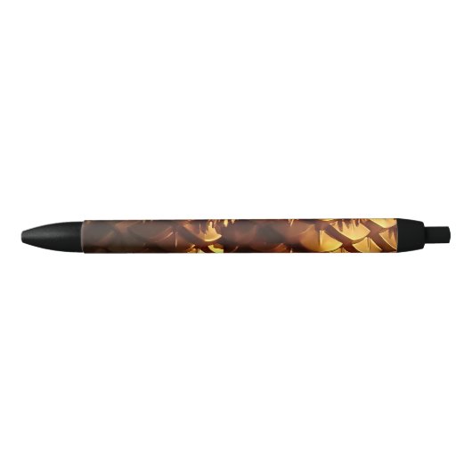 Noir Stylo personnalisé Gold Leafs (Devant)
