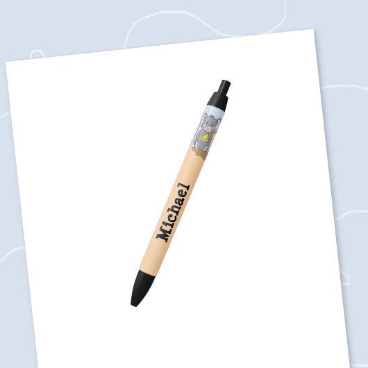 Noir Stylo personnalisé mignon de souris