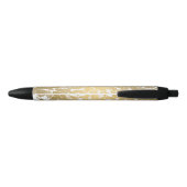 Noir Stylo Personnalisé Moderne Fleurs D'Or (Dos)